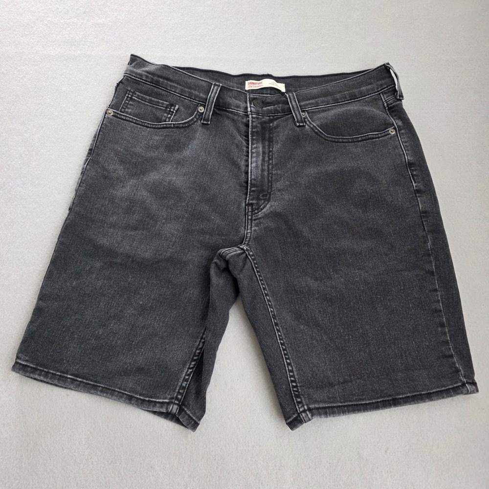 Signature by Levi Strauss Mens Classic Denim Shorts Gray Faded 32